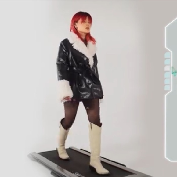 Brand New: Faux Leather Belted Jacket w/ fur lining - Picture 3 of 6